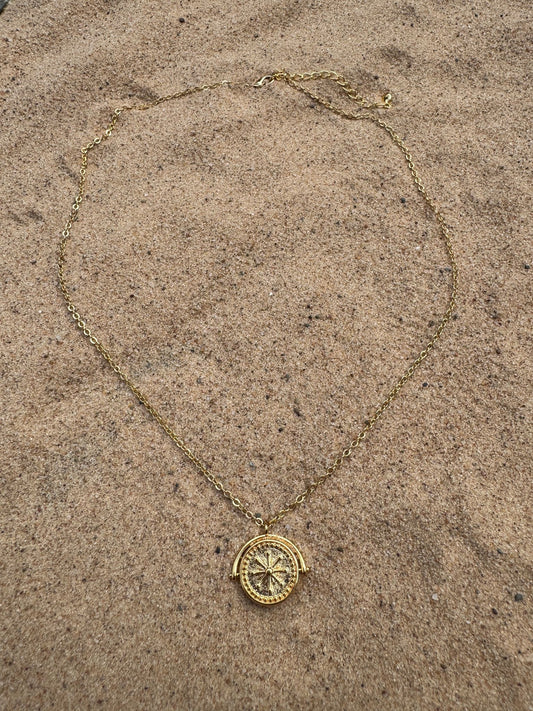 18K Gold Plated Waterproof Golden Sun Necklace