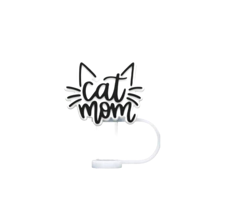 Cat Mom Straw Topper