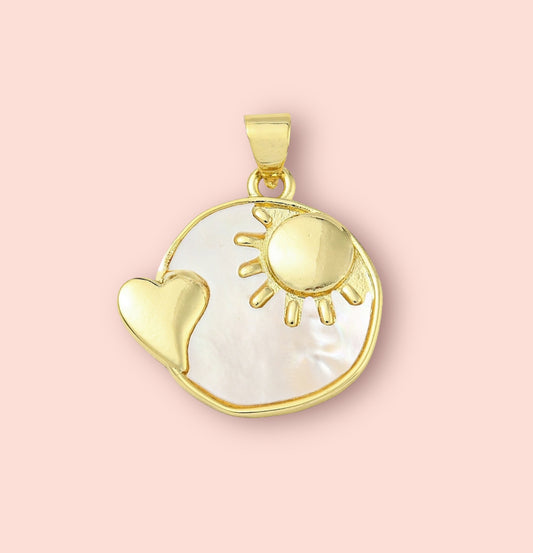 18K Gold Plated Costal Beach Charm Paperclip Necklace