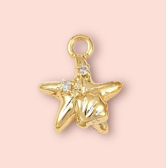 Freshwater Pearl 18K Gold Plated Costal Charm Necklace