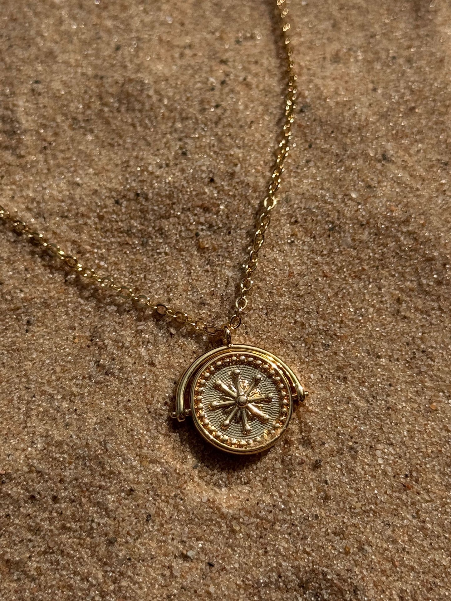 18K Gold Plated Waterproof Golden Sun Necklace