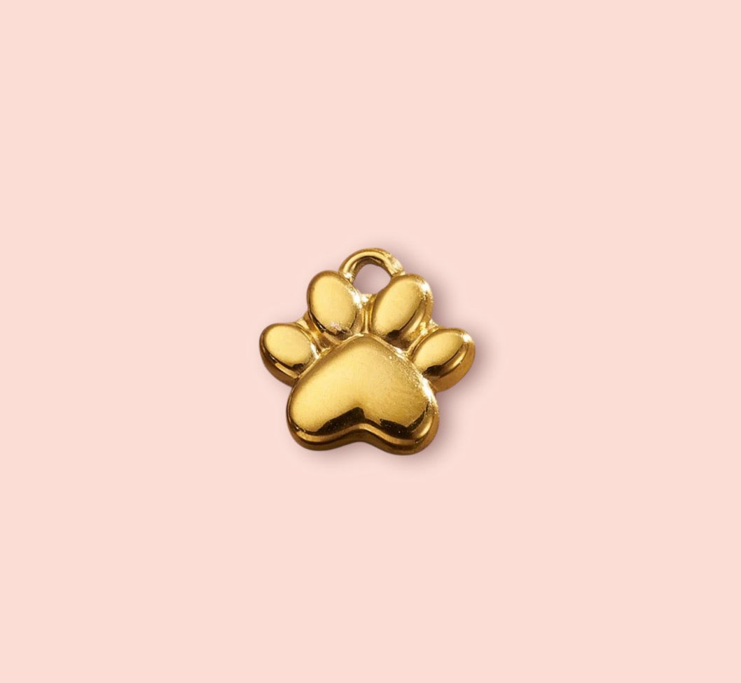 18K Gold Plated Pet Paw Animal Charm