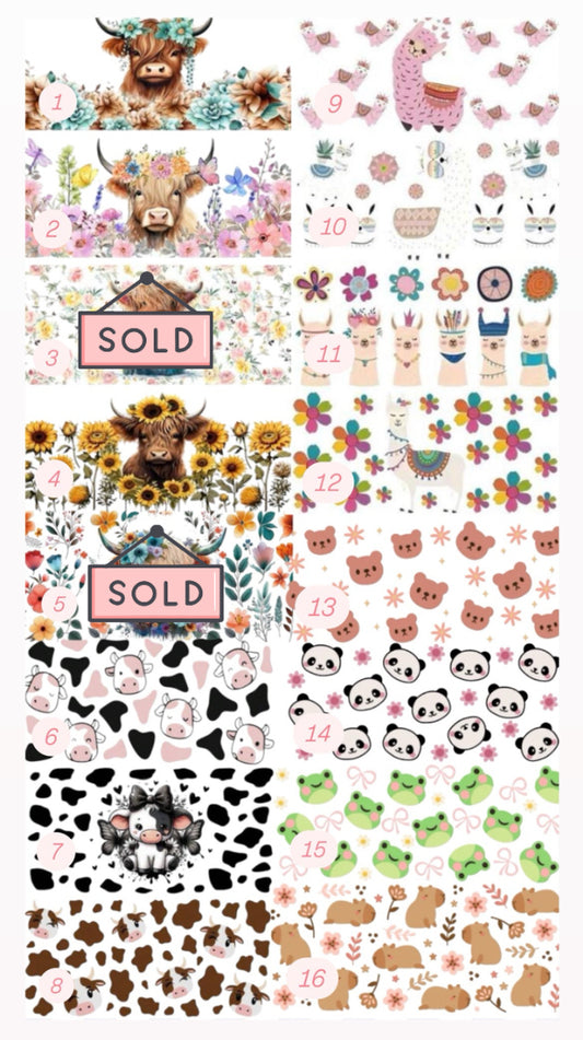 16oz Glass Cup with Bamboo Lid & Glass Straw Reusable Portable Drinkware Cute Design UVDTF Transfer Water Bottles Mug Bamboo Drinkware Bottle Water Bottles Mug Tumbler Portable Reusable Bottled Lid