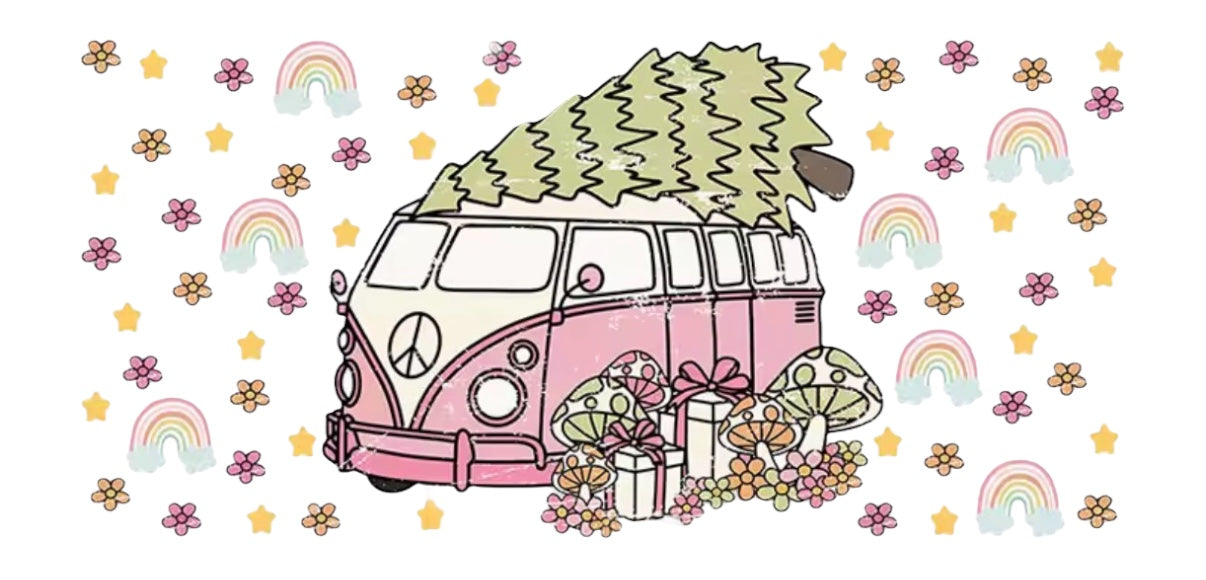 Christmas 16oz Glass Cup with Bamboo Lid & Glass Straw Reusable Portable Drinkware Cute Design UVDTF Transfer Water Bottles Mug Bamboo Drinkware Bottle Water Bottles Mug Tumbler Portable Reusable Bottled Lid