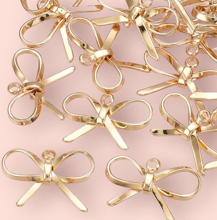 18K Gold Plated Ribbon Bow Huggies Hoop Earrings