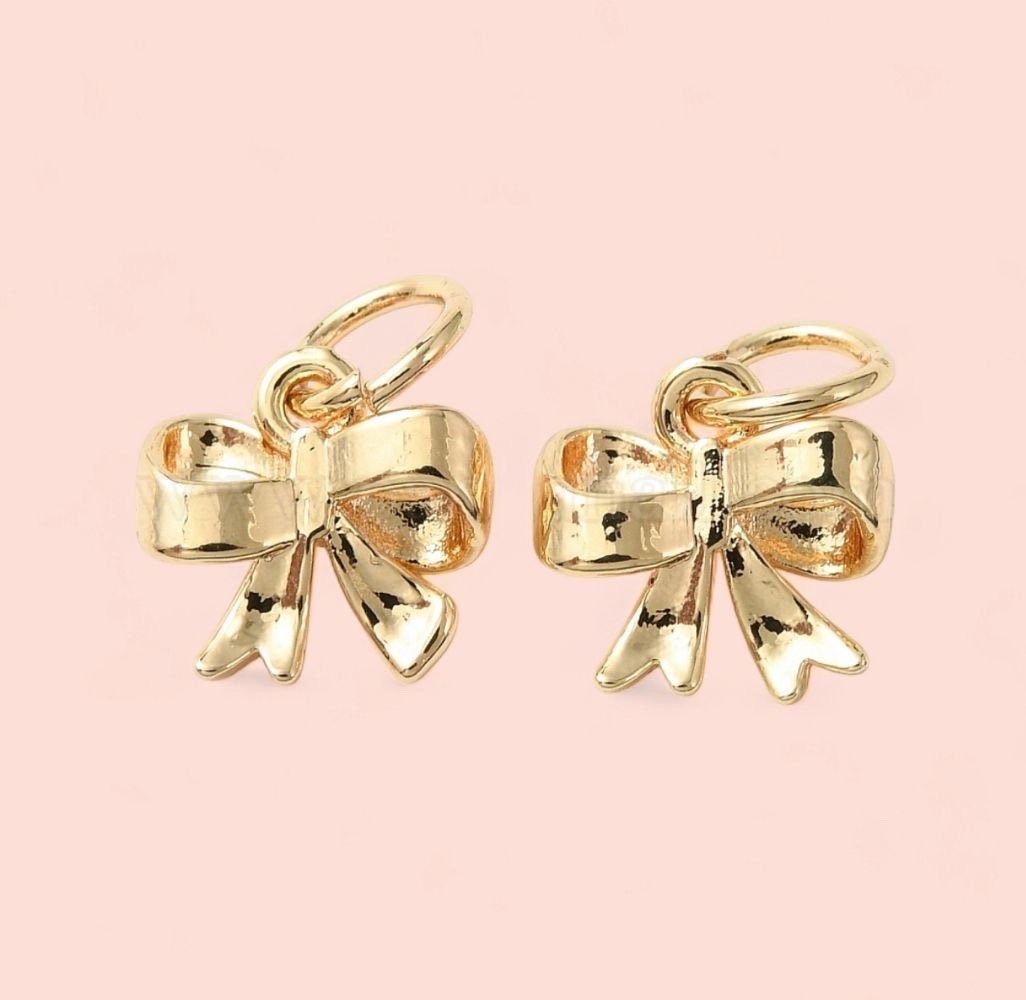18K Gold Plated Bow Huggies Hoop Earrings