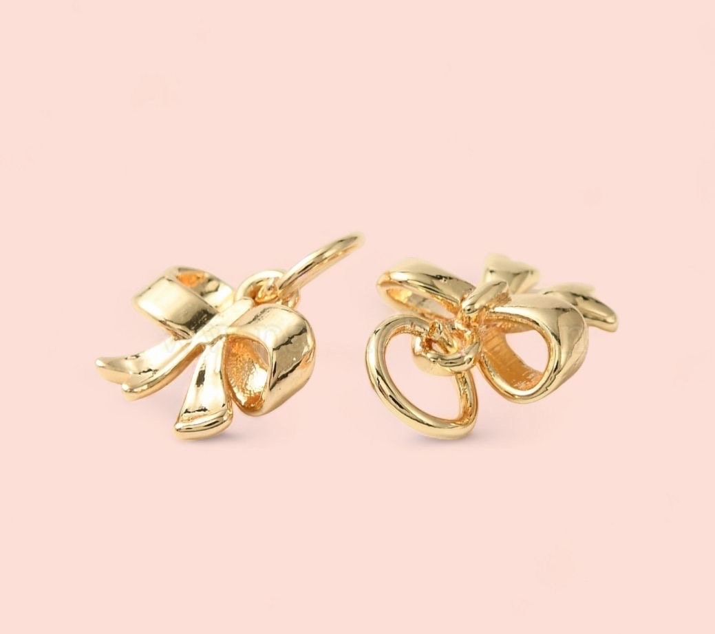18K Gold Plated Bow Huggies Hoop Earrings