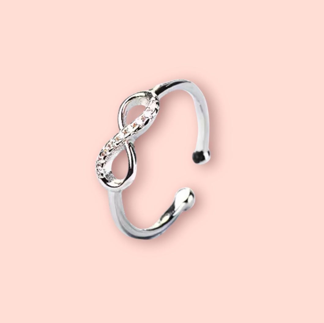 925 Sterling Silver Infinity Sparkle adjustable ring!