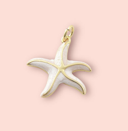 18K Gold Plated Costal Beach Charm Paperclip Necklace