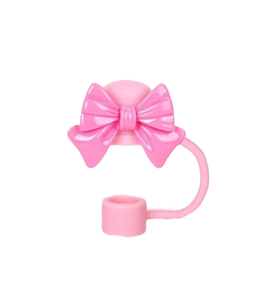 Purple Bow Straw Topper