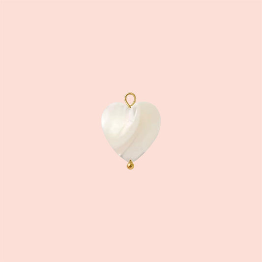 18K Gold Plated Freshwater Pearl heart Charm