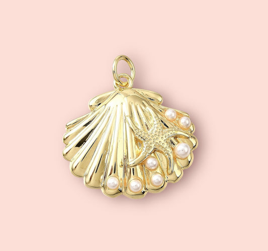 Pearly Scallop Shell Charm