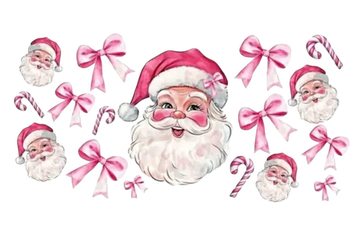 Christmas 16oz Glass Cup with Bamboo Lid & Glass Straw Reusable Portable Drinkware Cute Design UVDTF Transfer Water Bottles Mug Bamboo Drinkware Bottle Water Bottles Mug Tumbler Portable Reusable Bottled Lid