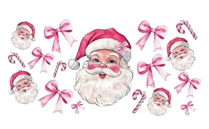 Christmas 16oz Glass Cup with Bamboo Lid & Glass Straw Reusable Portable Drinkware Cute Design UVDTF Transfer Water Bottles Mug Bamboo Drinkware Bottle Water Bottles Mug Tumbler Portable Reusable Bottled Lid