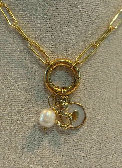 18K Gold Plated Clasp Charm Necklace