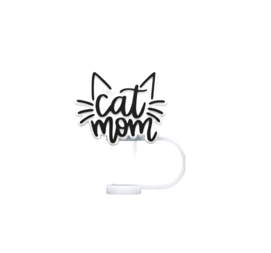Cat Mom Straw Topper