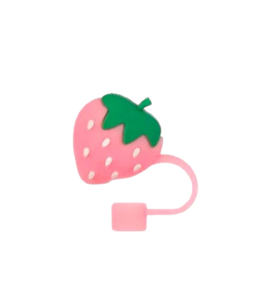 Pink Strawberry Straw Topper