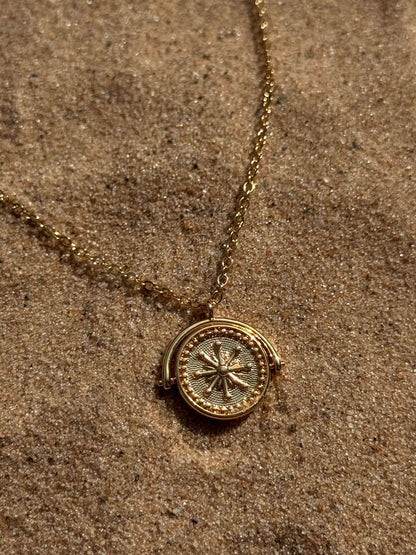 18K Gold Plated Waterproof Golden Sun Necklace