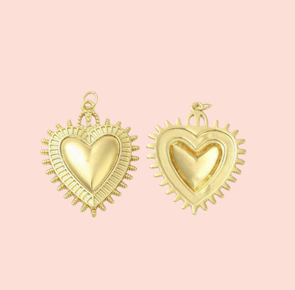 18K Gold Plated T Bar Heart Charm Waterproof Necklace Chain