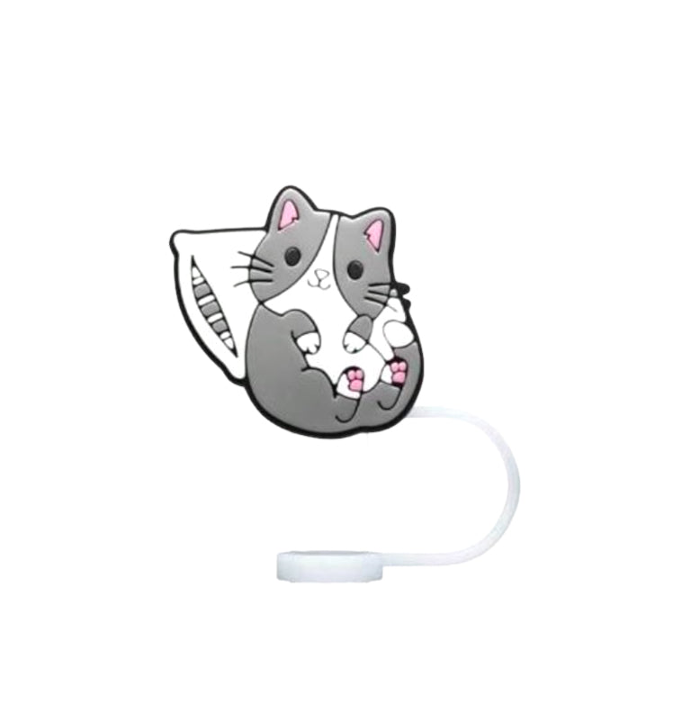 Grey Cat Straw Topper