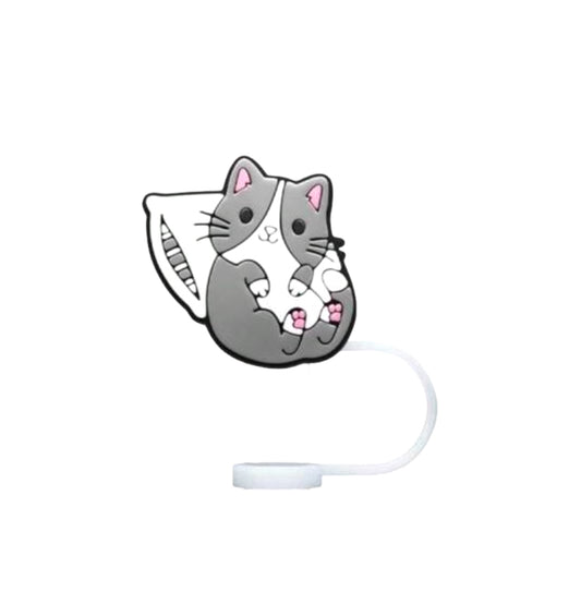 Grey Cat Straw Topper