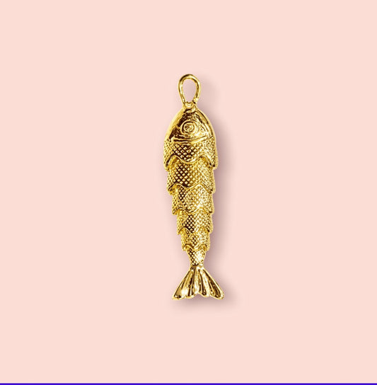 18K Gold Plated Large Fish charm