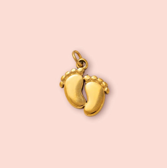 18K Gold Plated Baby Footprint Feet Charm