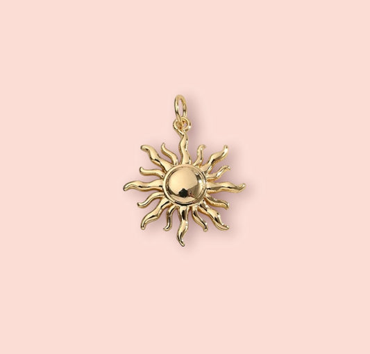 18K Gold Plated Sun Solar Charm