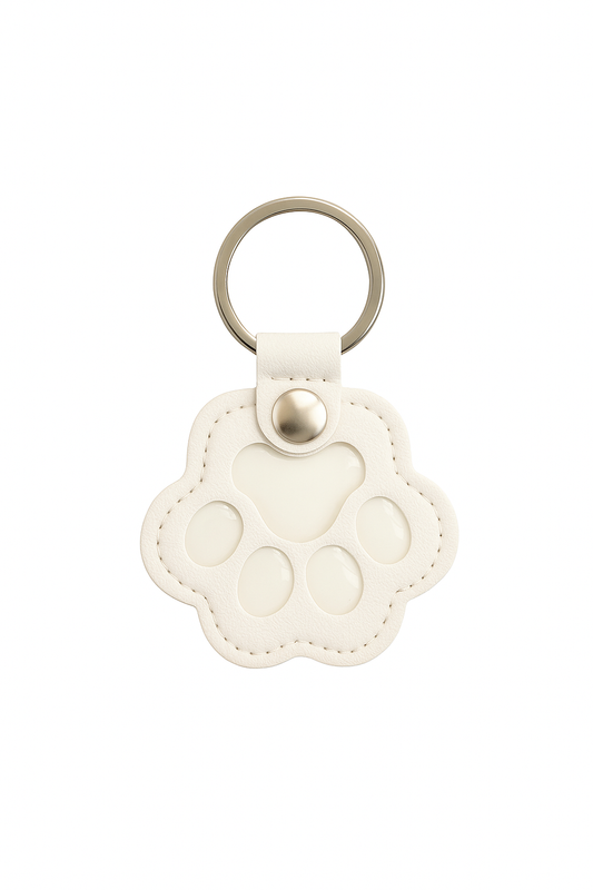 Personalised Pet Paw Leather Keyring - Keepsake/ Memorial