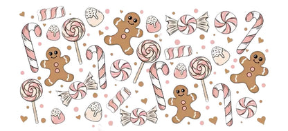 Christmas 16oz Glass Cup with Bamboo Lid & Glass Straw Reusable Portable Drinkware Cute Design UVDTF Transfer Water Bottles Mug Bamboo Drinkware Bottle Water Bottles Mug Tumbler Portable Reusable Bottled Lid