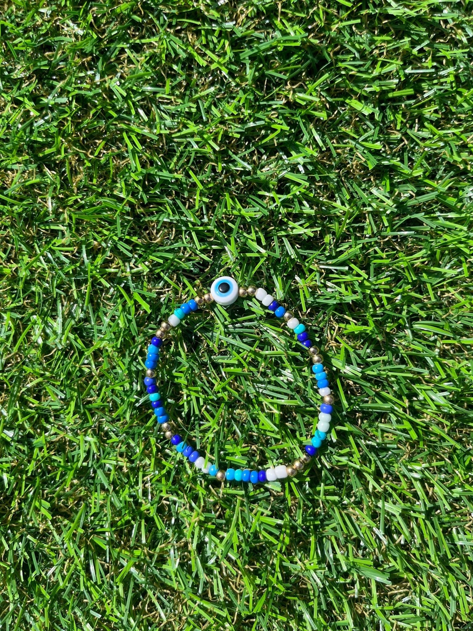 Evil eye seed bead bracelet!