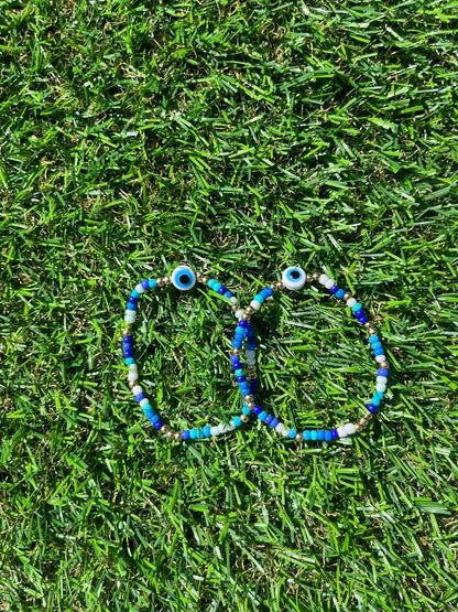 Evil eye seed bead bracelet!