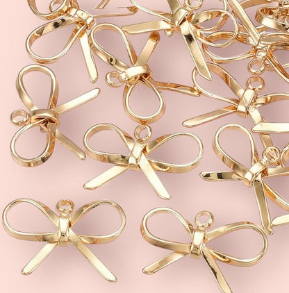 18K Gold Plated Ribbon Bow Huggies Hoop Earrings