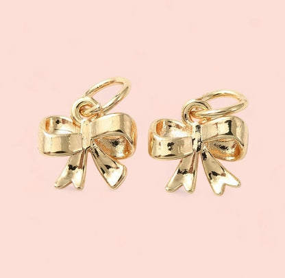 18K Gold Plated  Bow Huggies Hoop Earrings