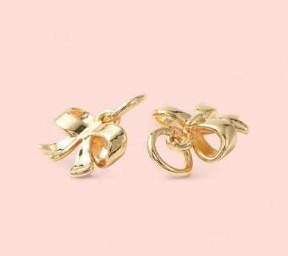 18K Gold Plated  Bow Huggies Hoop Earrings