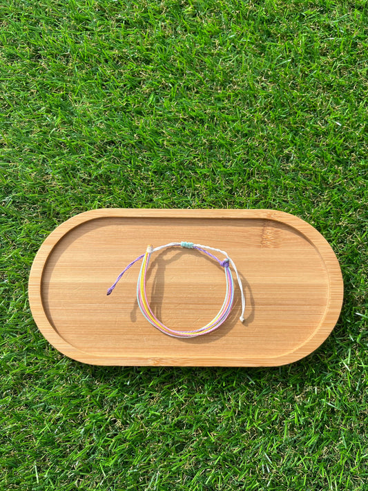 Pastel wax string bracelet