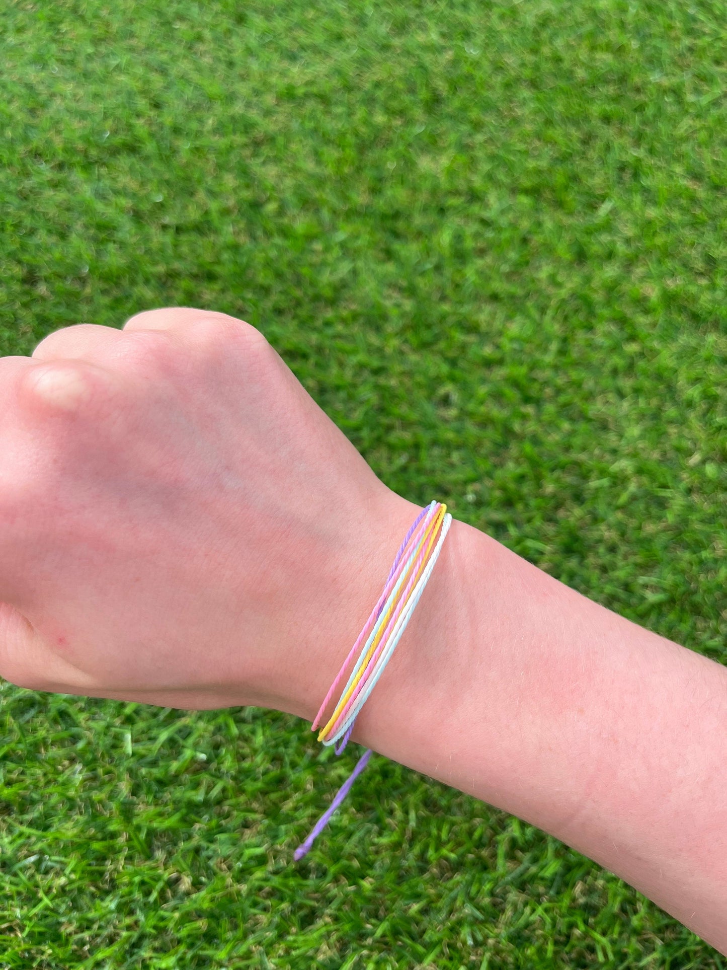 Pastel wax string bracelet