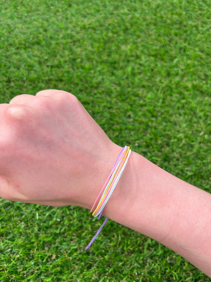 Pastel wax string bracelet