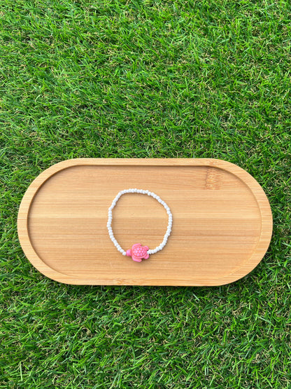 Pink turtle seed bead bracelet!