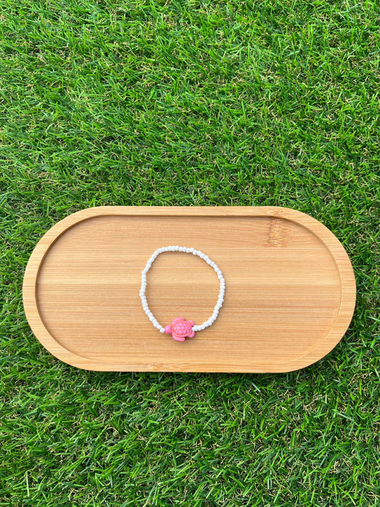 Pink turtle seed bead bracelet!
