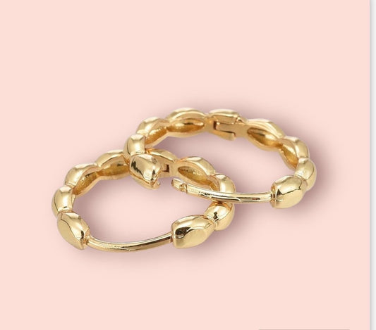18K Gold Plated Twisted Hoop Huggie Earrings