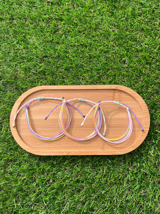 Pastel wax string bracelet