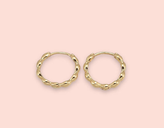 18K Gold Plated Twisted Hoop Huggie Earrings