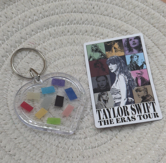 Eras Tour Genuine Confetti Keyring Taylor Swift Concert Souvenir Keychain