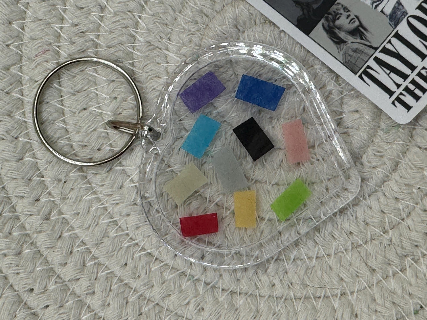 Eras Tour Genuine Confetti Keyring Taylor Swift Concert Souvenir Keychain