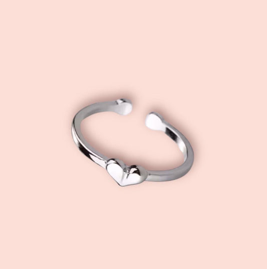 925 Sterling Silver Heart adjustable ring!
