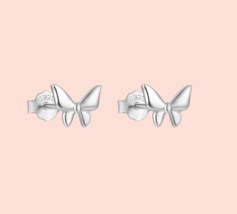 925 Sterling Silver Butterfly stud earrings