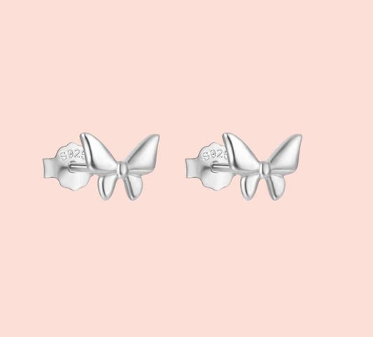 925 Sterling Silver Butterfly stud earrings