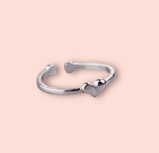 925 Sterling Silver Heart adjustable ring!