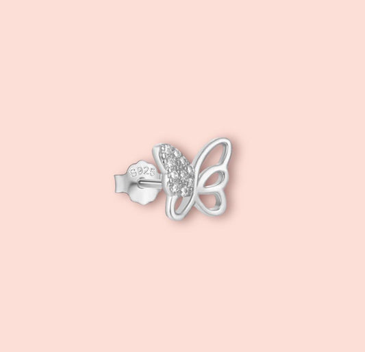 925 Sterling Silver Butterfly Sparkle stud earrings